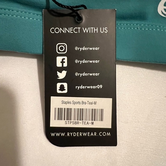 NWT Ryderwear Staples Sports Bra Size Medium in Teal - Picture 6 of 6